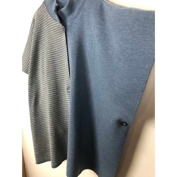 Nature & Laine Blue Wool Poncho Cardigan Made in France One Size - Picture 14 of 14